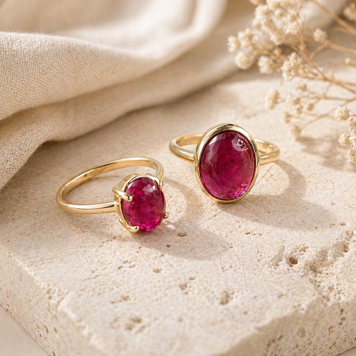 Rubelitt ring - Zambian Rose